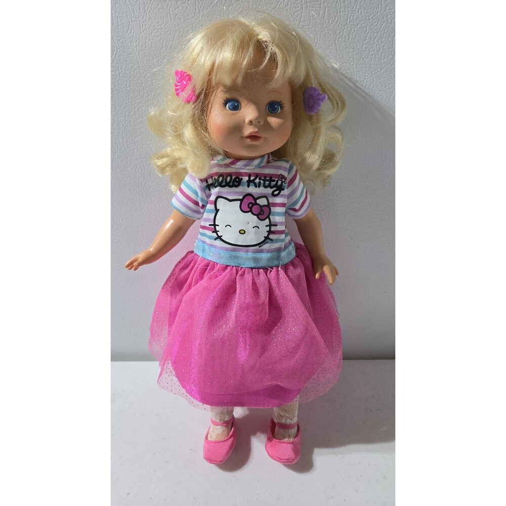 Vintage Fisher Price 1983 Hello Kitty Blonde Blue Eye Girl Doll 16"